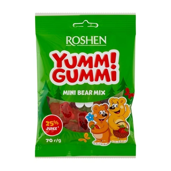 EEM-003005 YUMMI GUMMI MINI BEAR MIX 70G ROSHEN