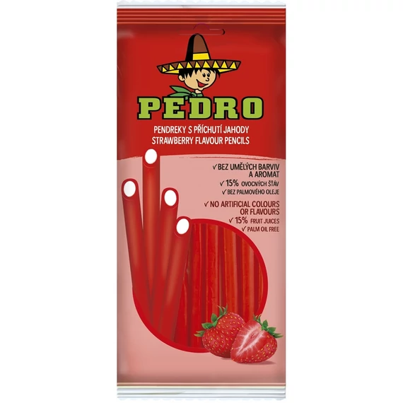 EEM-003543 PEDRO Strawberry pencils flow gumicukor 80g