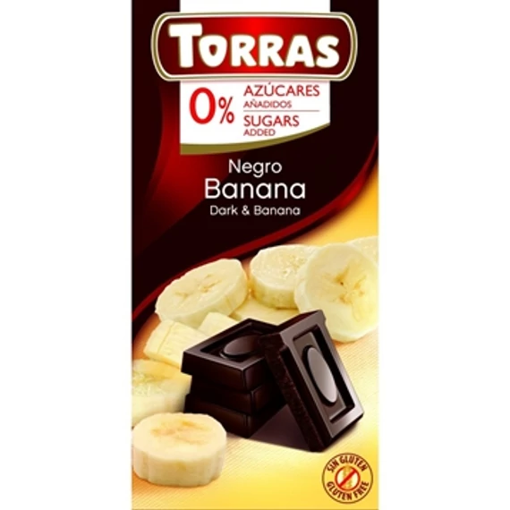 EEM-003771 TORRAS 75G BANÁNOS ÉTCSOKOLÁDÉ CUKOR NÉLKÜL