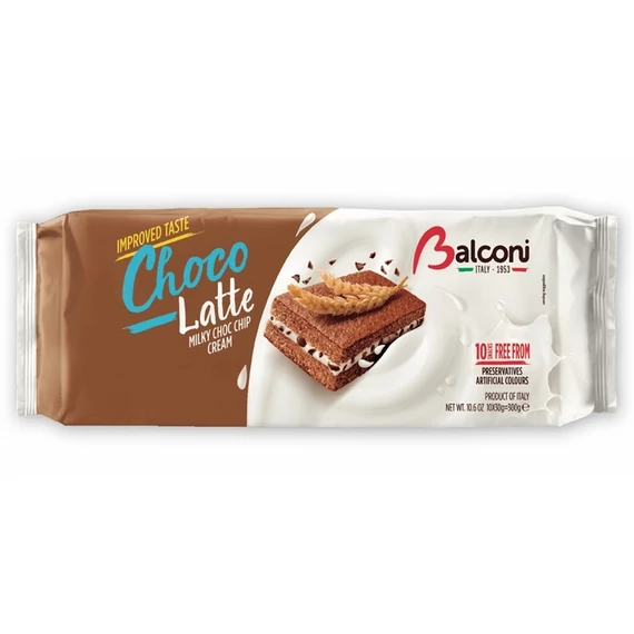 EEM-003796 BALCONI CHOCO LATTE SZELET CSOKIDARABOKKAL 10X30G
